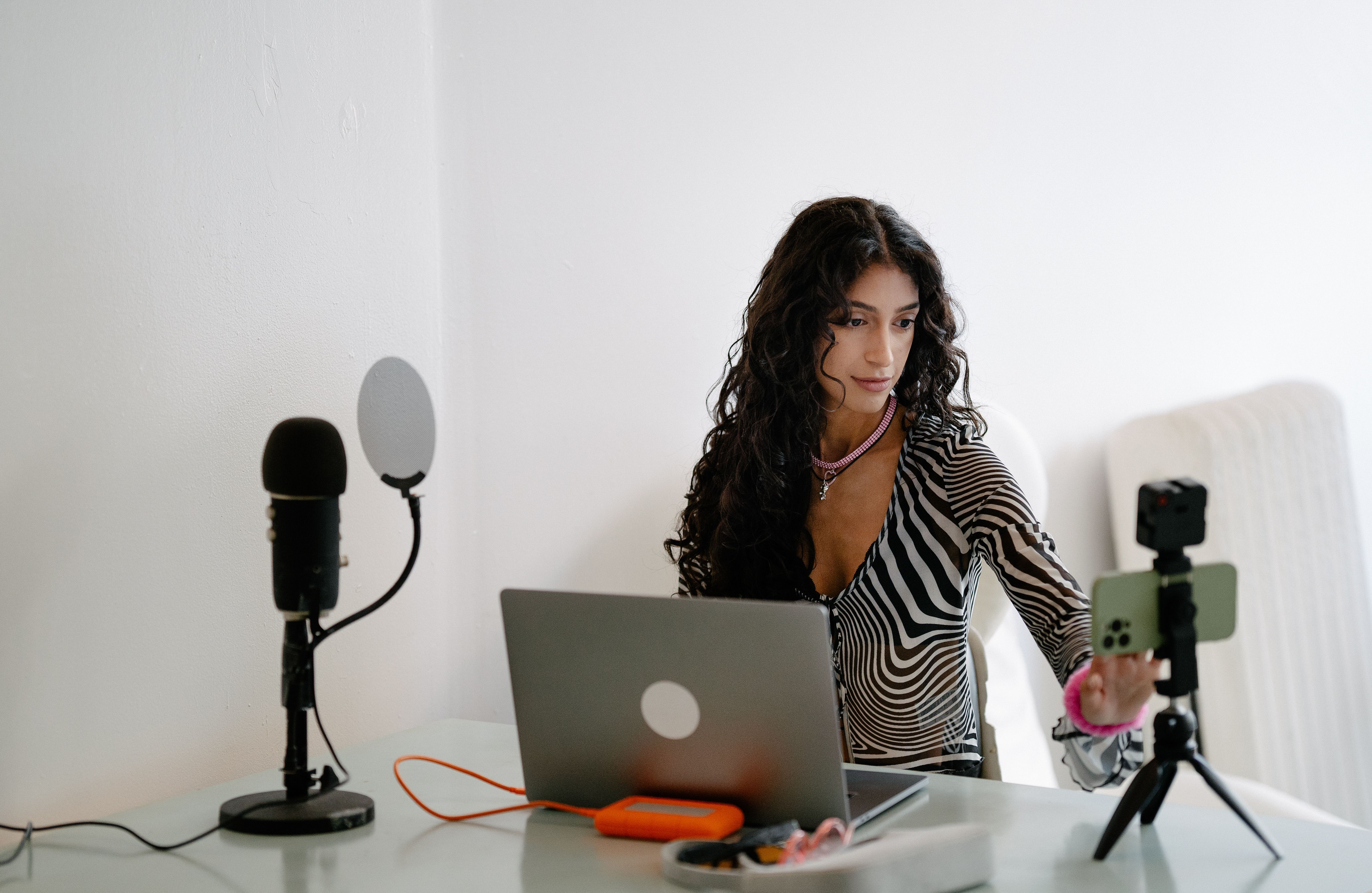 Creative studio workstation with design equipment